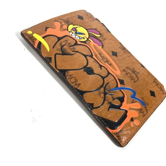 MCM collaboration Sam by Pen Wallet Rait Visetos brown leather - Picture 6 of 11